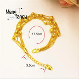 Vietnam Sand 24K Lucky Beads Bracelet Charms Fine Jewelry Sets Women Bangle