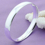 925 Sterling Silver Round Bracelet Bangles Big Bangle Women Gift