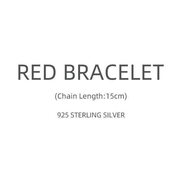 925 Sterling Silver Red Rope Couple Bracelet Ethnic Style