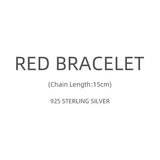 925 Sterling Silver Red Rope Couple Bracelet Ethnic Style