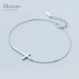 925 Silver Cross Chain Link Women Bracelet Valentine Gift