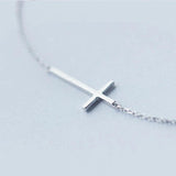925 Silver Cross Chain Link Women Bracelet Valentine Gift
