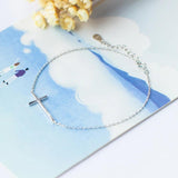 925 Silver Cross Chain Link Women Bracelet Valentine Gift