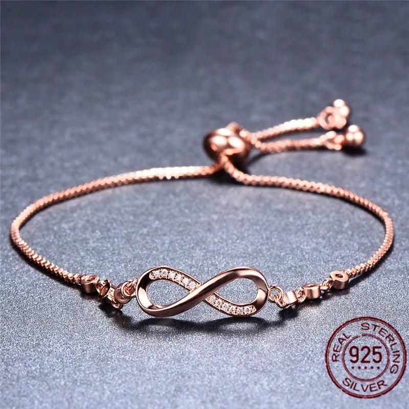 925 Silver Infinity Chain Link Bracelet