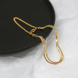 Double Layer Snake Chain Titanium Bracelet For Women