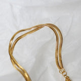 Double Layer Snake Chain Titanium Bracelet For Women