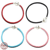 Braided Leather Bracelet 925 Silver Buckle Original Charm Bracelet DIY