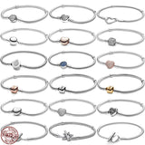 925 Sterling Silver Buckle Bracelet for Charm Beaded DIY