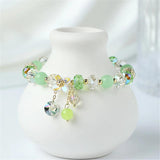 Cat's Eye Green Crystal Beaded Bracelets for Women
