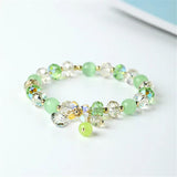 Cat's Eye Green Crystal Beaded Bracelets for Women