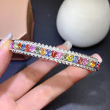 Natural Sri Lankan Colored Lab Sapphire Bracelet for Women