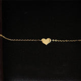 925 Sterling Silver 14K Heart Shaped Bracelet for Women