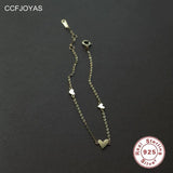 925 Sterling Silver Chain Bracelets for Women Three Hearts Style
