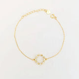 925 Silver Zircon Round Bracelet Geometric Style