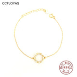 925 Silver Zircon Round Bracelet Geometric Style