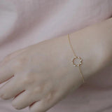 925 Silver Zircon Round Bracelet Geometric Style