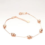 Purple Soft Chain Heart Bracelet 14K Rose Plated Romantic Gift