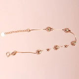 Purple Soft Chain Heart Bracelet 14K Rose Plated Romantic Gift