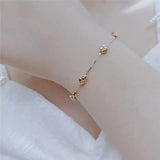 Purple Soft Chain Heart Bracelet 14K Rose Plated Romantic Gift