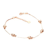 Purple Soft Chain Heart Bracelet 14K Rose Plated Romantic Gift
