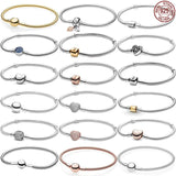 925 Silver Women's Bracelet Bucket Buckle Fit Original