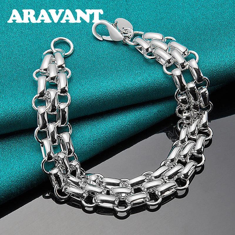 925 Silver Geometric Bracelet For Men