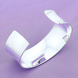 925 Silver Men's Big Open Cuff Bracelet, Bangle Jewelry