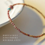 2mm Rose Stone Bead Bracelets 14k Filled Lucky Jewelry