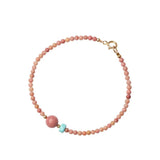 2mm Rose Stone Bead Bracelets 14k Filled Lucky Jewelry
