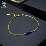 Sterling Silver Moonstone Bracelet w/ 18K Chain - Fine Jewelry SB44