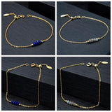 Sterling Silver Moonstone Bracelet w/ 18K Chain - Fine Jewelry SB44