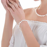 Cauuev Natural Freshwater Baroque Pearl Bracelet 925 Sterling Silver