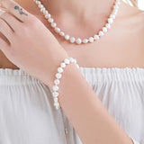 Cauuev Natural Freshwater Baroque Pearl Bracelet 925 Sterling Silver