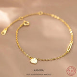 Heart Shaped Bracelet for Women 925 Silver Gentle Jewelry Girls Gift