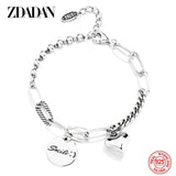 925 Sterling Silver Heart Bracelet for Women Party Jewelry Gift