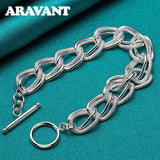 925 Silver Charm Bracelet For Men Women