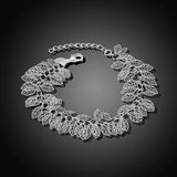 925 Silver Leaves Bracelet Chain For Women Jewelry