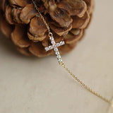 925 Silver Zircon Cross Chain Bracelet for Women Plated Party Jewelry