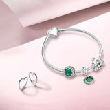 925 Silver Bracelet Heart Snake Chain Friendship Bangles for Women