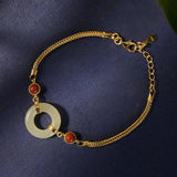 Natural Chalcedony Bracelet: Chinese Palace Noble Charm Silver Jewelry