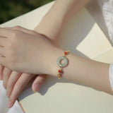 Natural Chalcedony Bracelet: Chinese Palace Noble Charm Silver Jewelry