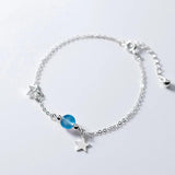925 Silver Star Crystal Bracelet Birthday Gift DS2377