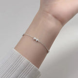 TrustDavis 925 Silver Bowknot Bracelet Zircon Fine Jewelry DA2741