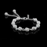Vintage Hollow Ball Beaded Chain Bracelet 925 Sterling Silver Unisex Gift