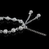 Vintage Hollow Ball Beaded Chain Bracelet 925 Sterling Silver Unisex Gift