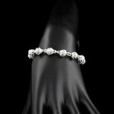 Vintage Hollow Ball Beaded Chain Bracelet 925 Sterling Silver Unisex Gift
