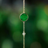 S925 Sterling Silver Emerald Bracelet Retro Style All-Match