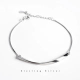 925 Sterling Silver Twisted Chain Bracelet Women Jewelry