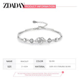 925 Silver Heart Zircon Bracelet - Women's Gift Wedding Jewelry