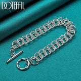 925 Sterling Silver Circle Chain Bracelet For Women